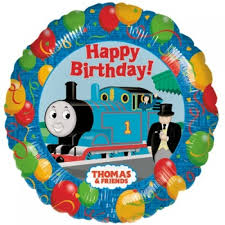 tank engine party foil balloon