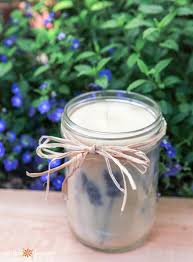 Homemade Pressed Lavender Candle With