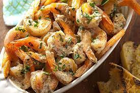 Charcoaled Shrimp In Asiago Caesar Sauce Briannas Salad Dressings  gambar png