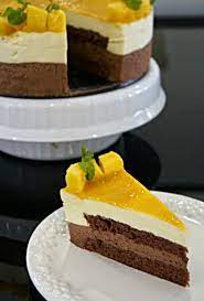 Chocolate Mango Mousse Cake gambar png