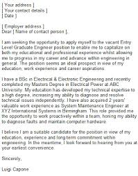 Cover Letter For Entry Level Engineering Position Entry Level