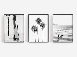 Surfer Prints Set Of 3 Prints Black And