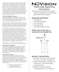 Tpen H1bk Digital Pen Instructions Manualzz Com