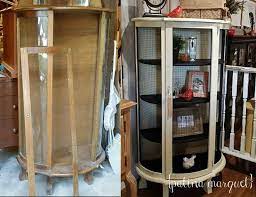 refreshed curio cabinet with black mesh