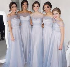 Cheap Light Blue Bridesmaid Dresses Long For Weddings Tulle Illusion Off Shoulder Backless Floor Length Plus Size Maid Of Honor Gowns Fall Bridesmaid Dresses Gowns Dresses From Lovedress2016 75 51 Dhgate Com