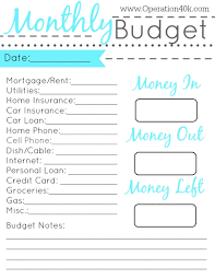 Printable Simple Household Budget Worksheet Download Them Or Print