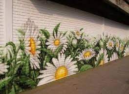 flower mural garden mural fence art