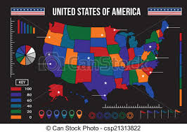 Usa Map Infographic Vector Illustration