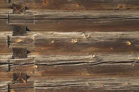 Photo Old Log Cabin Wall Texture Dark