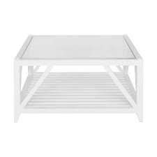 A glass top coffee table is an easy way to create a trendy look. Bennett Glass Top Oak Timber Square Coffee Table 90cm White Oak