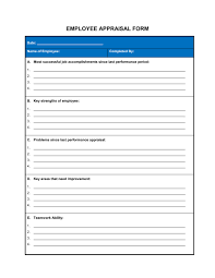 Employee Appraisal Form Template Word Pdf By Business