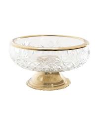 Pure Home And Living Gold Toned Transpa Cut Glass Bowl