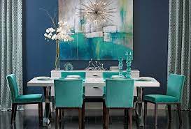 turquoise gem bright dining rooms