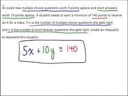 Writing Inequalities From Word Problems
