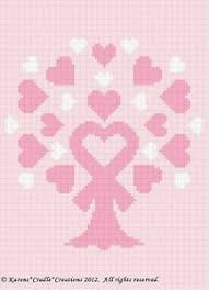 Details About Crochet Pattern Breast Cancer Awareness Pink Ribbon Tree Graph Chart