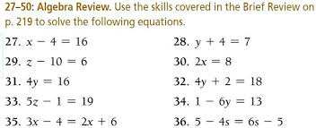 Solved 27 50 Algebra Review Use The
