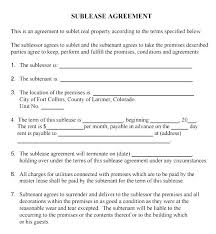 Commercial Sublease Agreement Template Word Lease S