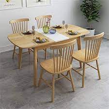 These modern dining chairs have crafted from great quality wood that can endurance to 300lbs weight. Dining Foldable Table Set Nordic Kitchen Dining Table With 4 Chairs Wood Table And Chairs Set Kitchen Table And Chairs For 6 Person Buy Online At Best Price In Uae Amazon Ae
