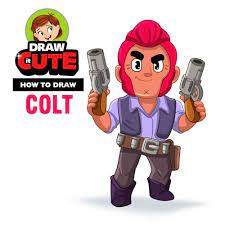 Mortis and colt (brawl stars). How To Draw Colt Super Easy Brawl Stars Drawing Tutorial Draw It Cute
