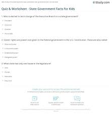 Geography quiz worksheets, a collection of geography pages, printouts, and activities for students. Quiz Worksheet State Government Facts For Kids Study Com