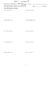 Solving Quadratic Equations By