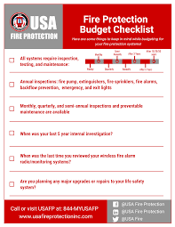 fire protection budget checklist usafp