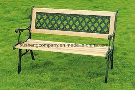 Outdoor Bench With Cast Iron And Wood