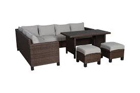 Outdoor Wicker Sectional Dining Set
