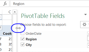 how to use the excel pivot table field list