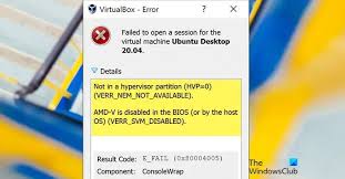 amd v is disabled in the bios not in a