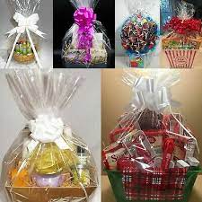 10 pack clear gift basket bags only