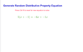 Distributive Property Random Equation