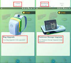 What are the maximum bag space and Pokemon storage? How many upgrades are  needed to reach the limits? - Arqade