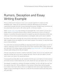 rumors deception and essay writing