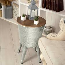 Galvanized Rustic End Table Metal