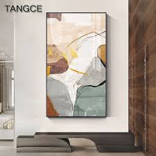 Abstract Golden Color Block Canvas