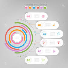 Infographic Template Of Colorful Circle Pie Chart Diagram Work