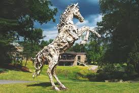 Wooden Horse Sculptures For Gardens