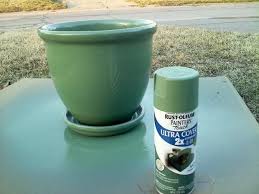 tutorial spray paint a flower pot