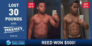 insanity results reed lost 30 pounds