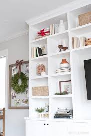tips for decorating christmas shelves