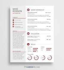 Most job seekers use a resume template while building their own. Free Resume Template With Charts Career Reload