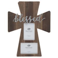 Blessed Wood Cross Collage Wall Frame