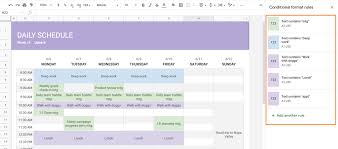 how to make a schedule on google sheets