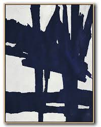 Hand Painted Navy Blue Abstract