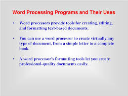 word processing and desktop publishing