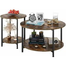 Homfa Set Of 2 Side Tables Coffee Table