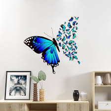 creative blue erfly wall stickers