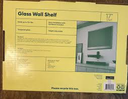 Onn 17 In Glass Wall Shelf For Dvd Or