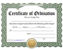 Ministry Of The Gospel Templates Free Printable Certificate Of